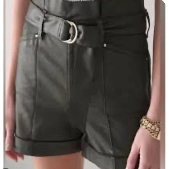 White House Black Market Coated Denim Paperbag Shorts - Picture 11 of 11